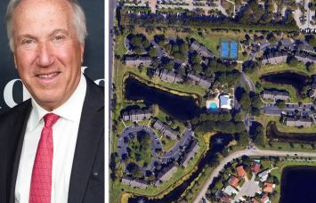 Morgan Properties founder Mitchell Morgan and an aerial view of 4860 Sandstone Lane, West Palm Beach, Fla.