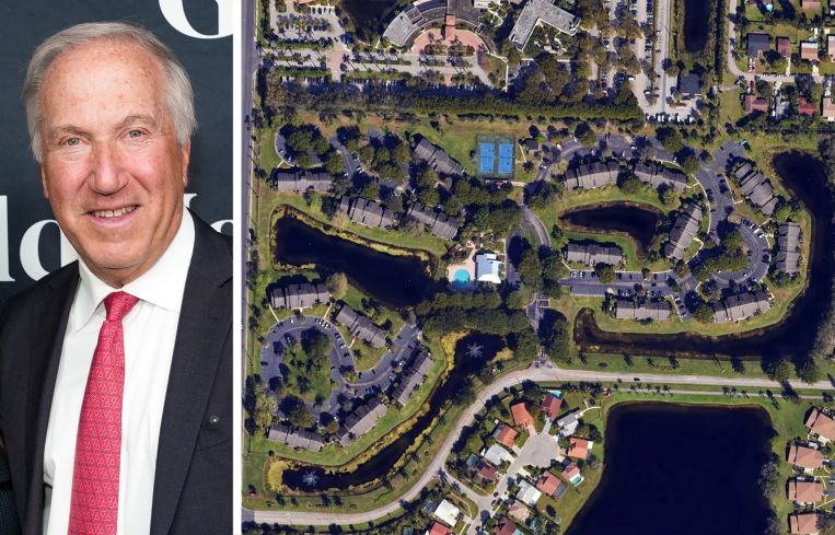 Morgan Properties founder Mitchell Morgan and an aerial view of 4860 Sandstone Lane, West Palm Beach, Fla.