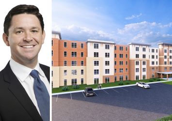 Walker & Dunlop's P.J. McDevitt and a rendering of The Highlands planned for Hyattsville, Md.