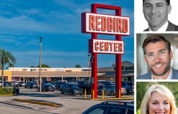 Red Bird Center in Miami, and JLL's Danny Finkle (top), Jorge Portela (center), and Kim Flores (bottom).
