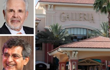 Developer Russel Galbut (top), former WeWork CEO Sandeep Mathrani (bottom), and The Galleria Mall in Fort Lauderdale, Fla.