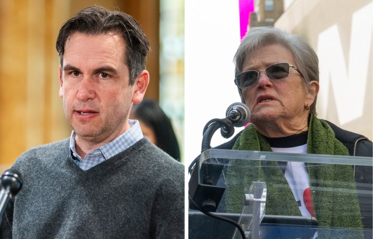 Jersey City Mayor Steven Fulop (left) and President and CEO of the Partnership for New York City Kathryn Wylde (right).
