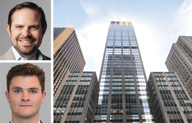 Cushman & Wakefield's Steven Soutendijk (top) and Patrick O'Rourke (bottom), and 1290 Avenue of the Americas.