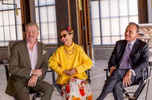 From left: Filmmaker Joseph “McG” Nichol, Partner and Co-Founder of River Jetty Restaurant Group, Chef Nancy Silverton, and developer Rick Caruso.