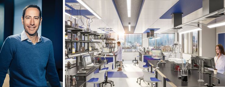 GFP co-CEO Brian Steinwurtzel. Interior of 45-18 Court Square, Queens.