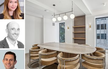 JLL's Kate Roush (top), Greg Wang (center), and Rob Wizenberg. Interior image of 551 Madison Avenue.