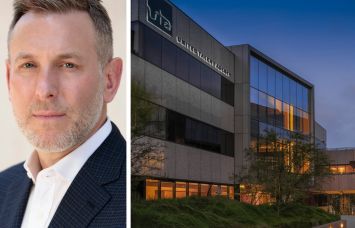 United Talent Agency CEO David Kramer and the United Talent Agency headquarters in Beverly Hills, Calif.