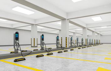 Indoor charging parking spaces.