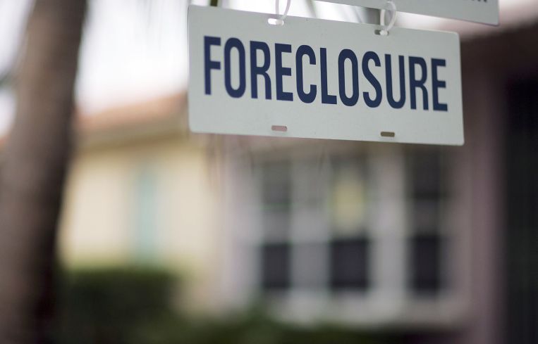 A foreclosure sign.