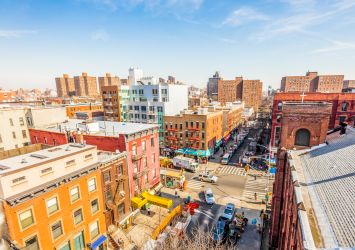 Aerial view of East Harlem.