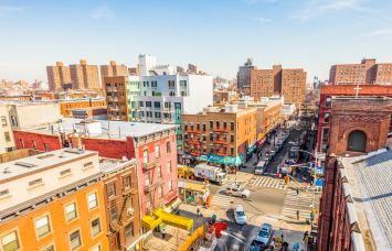 Aerial view of East Harlem.