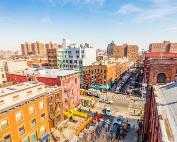 Aerial view of East Harlem.