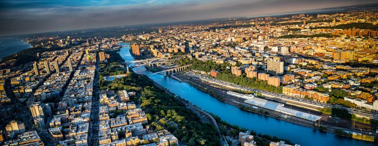 The Bronx (left) and Harlem.