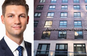 RIPCO Real Estate Managing Director James Murad and the Fairfield Inn by Marriott Central Park.
