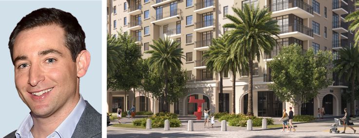 Pantzer Properties' Jason Pantzer (top) and Jordan Pantzer (bottom), and 1 Main Street, Miramar, Fla.