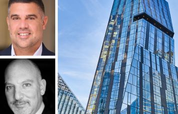Atlantic Retail’s Joe Mastromonaco (top), Lee & Associates’ Peter Braus (bottom), and 3 Waterline Square.