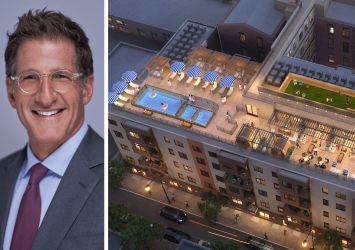 Jonathan Roth of 3650 Capital and a rendering of Viking Mill Apartments planned for Philadelphia.