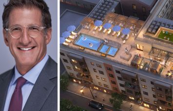 Jonathan Roth of 3650 Capital and a rendering of Viking Mill Apartments planned for Philadelphia.