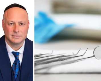 Josh Augenbaum of Augenbaum Realty and equipment in a dentist's office.