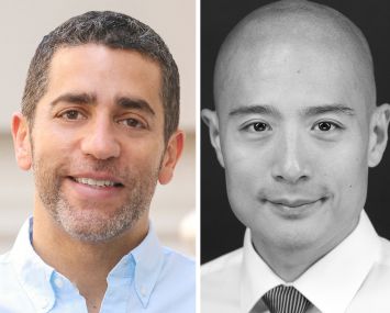 Slate Property Group's Martin Nussbaum (left), and Pi Capital Partners' Jerry Pi (center) and Grace Pi (right).