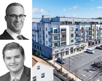 JLL's Michael Klein (top) and Gerard Quinn (bottom), and 555 Northfield Avenue, West Orange, N.J.
