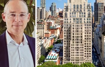 Naftali Group's Miki Naftali and a rendering of the proposed redevelopment of 800 Fifth Avenue.