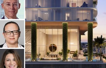 Naftali Group's Miki Naftali (top), BHI's Ilana Druyan (center), Nuveen Green Capital's Alexandra Cooley (bottom), and a rendering of JEM in Miami.