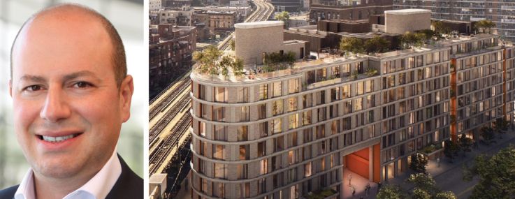 Arrow Real Estate Advisors' Morris Betesh and a rendering of 268 Lorimer Street, Brooklyn.