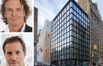 Corem CEO Rutger Arnhult (top), Capstone Equities' Avi Kollenscher (bottom), and 322-326 Seventh Avenue.