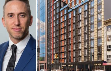 Meridian Capital Group's Simon Rosenfeld and a rendering of 33-35 West 125th Street.