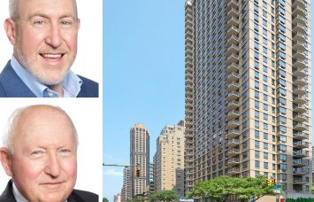 Avison Young's Scott Singer (top) and Andy Singer (bottom), and 401 East 80th Street.