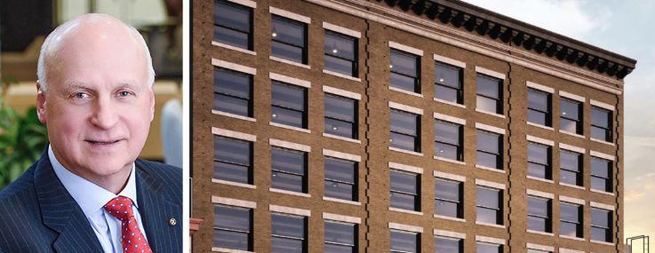 JLL's William Korchak and a rendering of 521 Bergan Avenue, the Bronx.