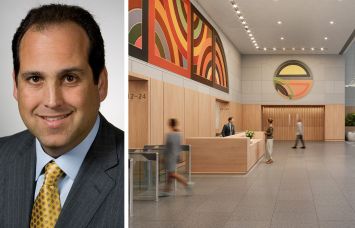 Jonathan Resnick. Rendering of the lobby at One Seaport Plaza.