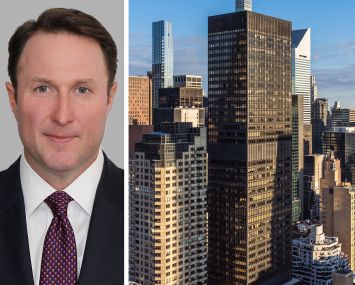 Newmark's Adam Spies and One Dag Hammarskjöld Plaza (black building in foreground).