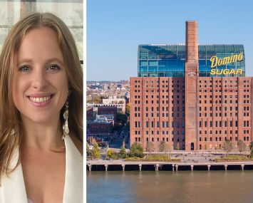 Two Trees Management's Alyssa Zahler and The Refinery at Domino in Brooklyn.