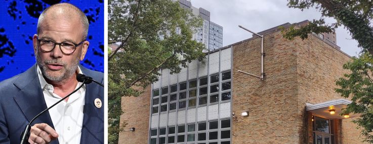 New York City Economic Development Corporation's Andrew Kimball and the New York Public Library’s Bloomingdale branch at 150 West 100th Street.