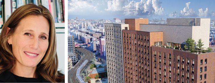 Annie Tirschwell (top) and Jill Crawford of Type A Projects and a rendering of River Commons, planned in The Bronx.