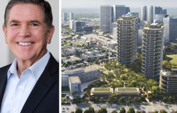 Bob Graziano and a rendering of One Beverly Hills in Southern California.