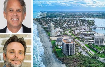 Kolter Group CEO Bobby Julien (top), Perko Group founder Phil Perko (bottom), and an aerial view of Jupiter Island, Fla.