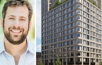 Brian Ezra, partner at Avery Hall, and a rendering of 544 Carroll Street, Brooklyn.