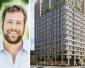 Brian Ezra, partner at Avery Hall, and a rendering of 544 Carroll Street, Brooklyn.