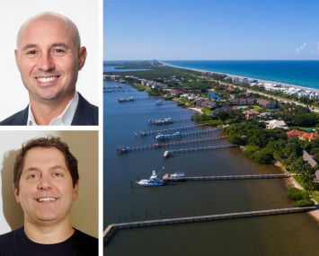 Meridian's Brian Flax (top), Urban Standard Capital's Seth Weissman (bottom), and an aerial view of Hutchinson Island, Fort Pierce, Fla.