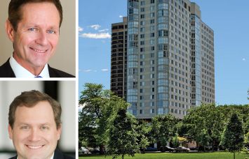LaTerra Capital Management's Charles Tourtellote (top), Ben Jones of Respark Residential (bottom), and Hyde Park Tower, Chicago.