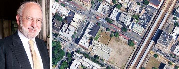 David Bistricer of Clipper Equity and an aerial view of the development site at 1800 Park Avenue.