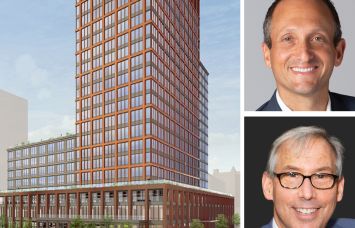 A rendering of 200 Douglass Street, Brooklyn, Affinius Capital's David Greenburg (top), and Midwood Investment & Development's John Usdan (bottom).
