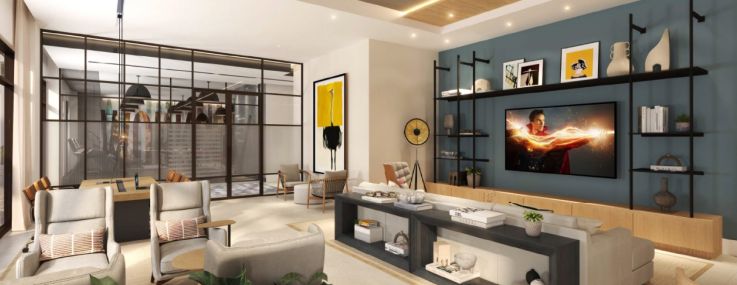 A rendering of the clubroom lounge at Dulce Vida at 1785 NW 35th St. in Miami.