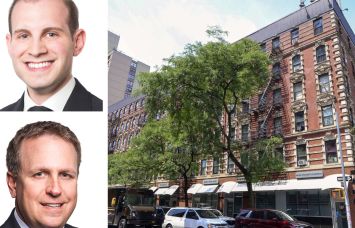 Greystone’s Eric Rosenstock (top) and Jeff Englund (bottom), and 1600 Madison Avenue.