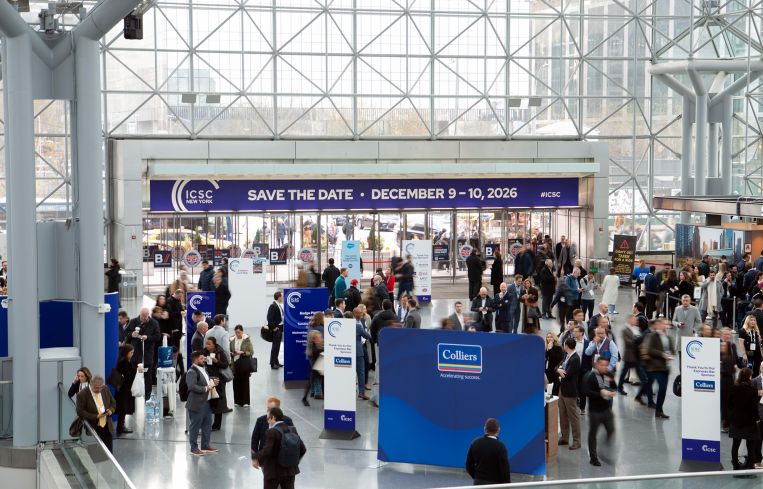 Attendees enter the Javits Center for ICSC New York on Dec. 10.