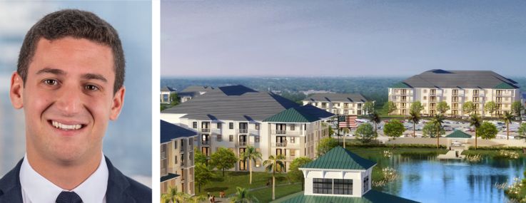 Dwight Capital's Jack Tawil (top) and Elliot Haft (bottom), and a rendering of Emerald Bay in Hialeah, Fla.