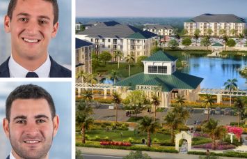 Dwight Capital's Jack Tawil (top) and Elliot Haft (bottom), and a rendering of Emerald Bay in Hialeah, Fla.